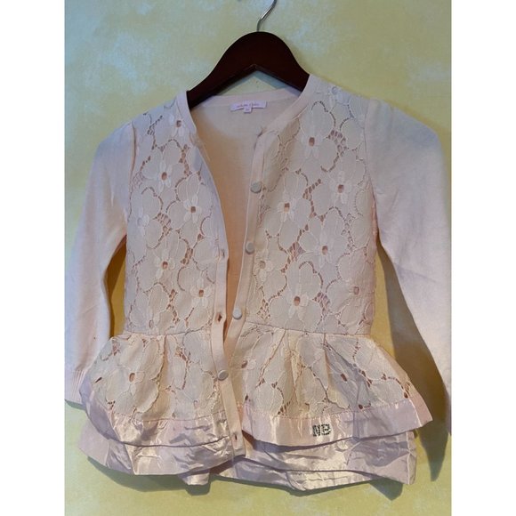 Girls Size 10Y Nicholas & Bears Peach Lace Cardigan Sweater - Picture 2 of 4